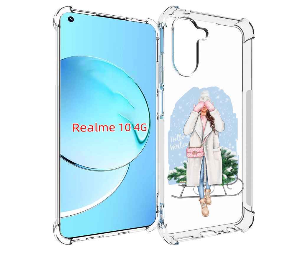 

Чехол MyPads привет-зима женский для Realme 10, Прозрачный, Tocco