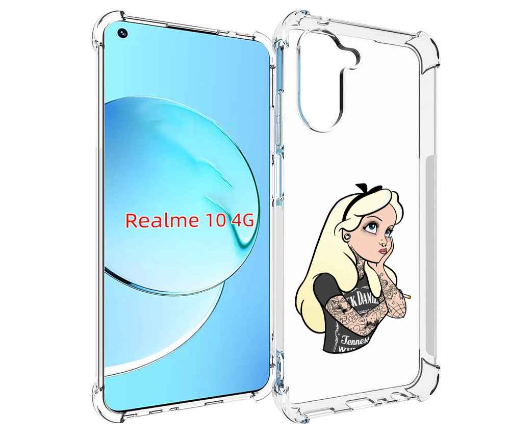 

Чехол MyPads принцесса-в-татуировках женский для Realme 10, Прозрачный, Tocco