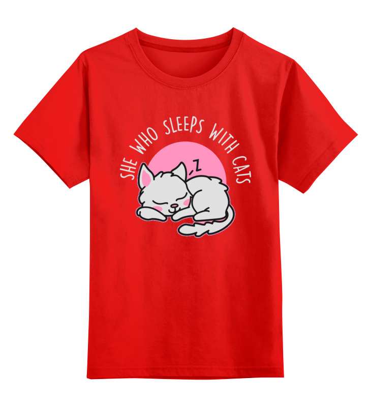 

Детская футболка Printio Спящая кошка цв.красный р.152, 0000002671376