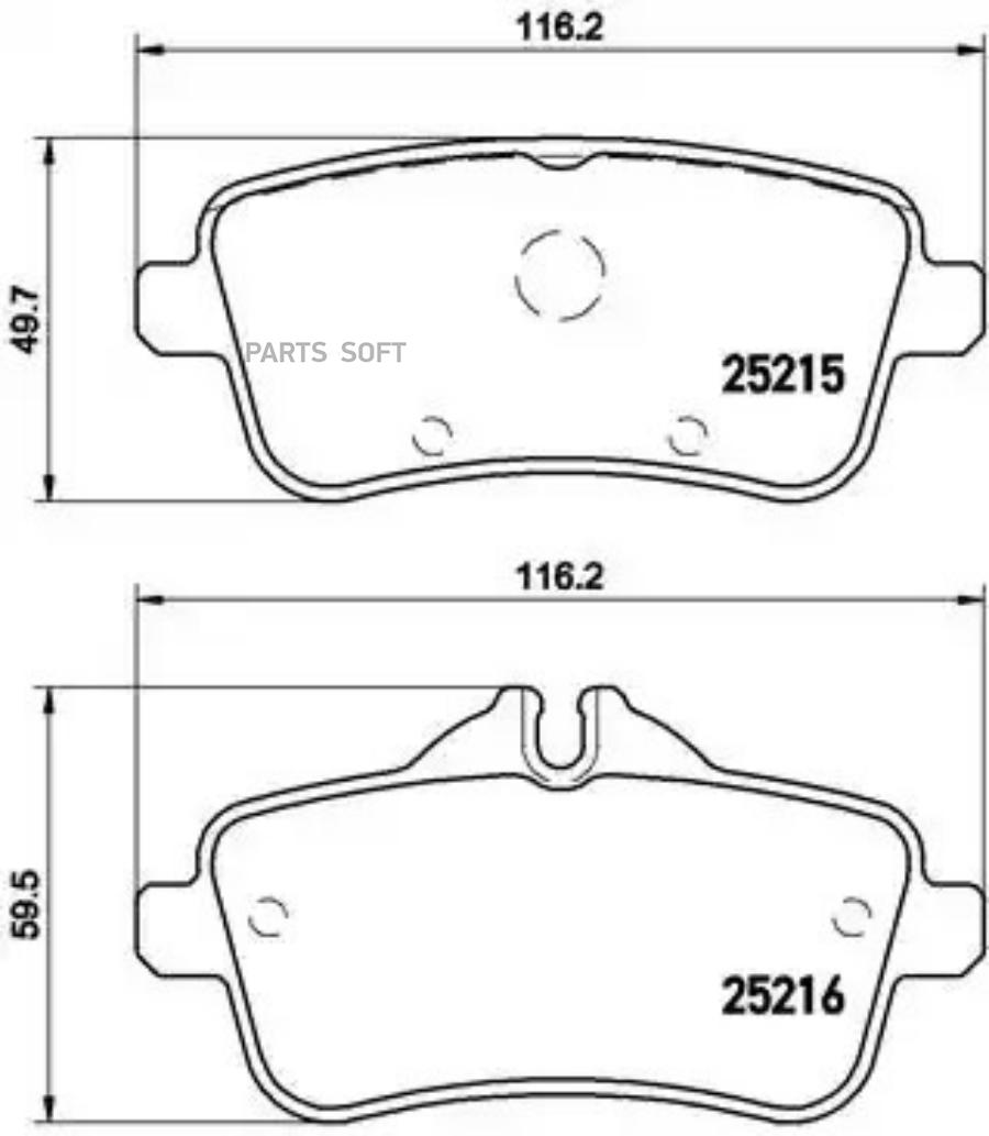 

Колодки дисковые задние mb w166r172 ml250-ml500 2.5-5.23.5cdi 11 BREMBO P50099