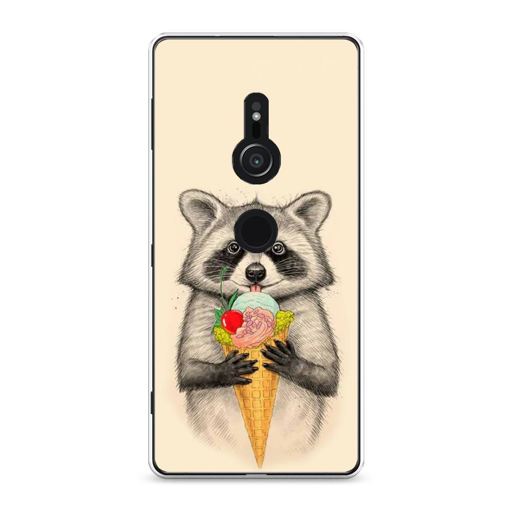

Чехол Awog на Sony Xperia XZ2 "Енот с мороженым", Разноцветный, 52850-10