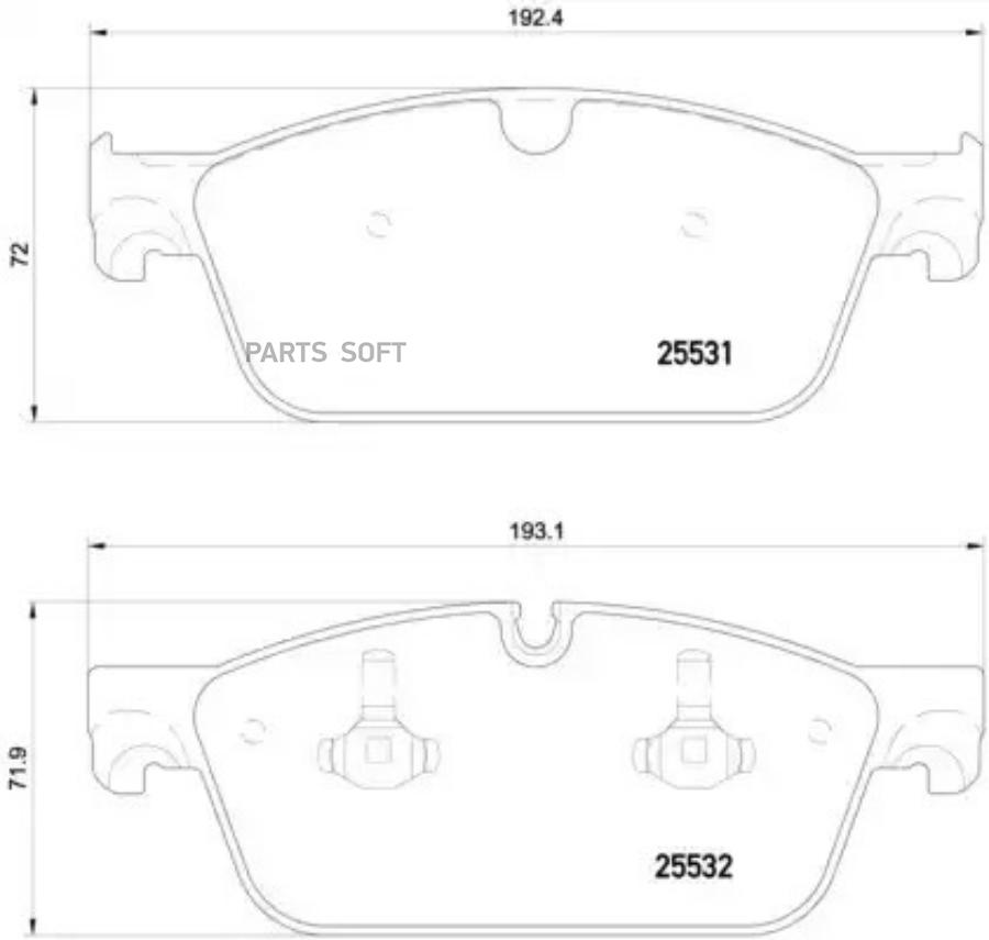 

Колодки дисковые передние mb gl x166 3.0-4.52.2cdi 12 BREMBO P 50 112