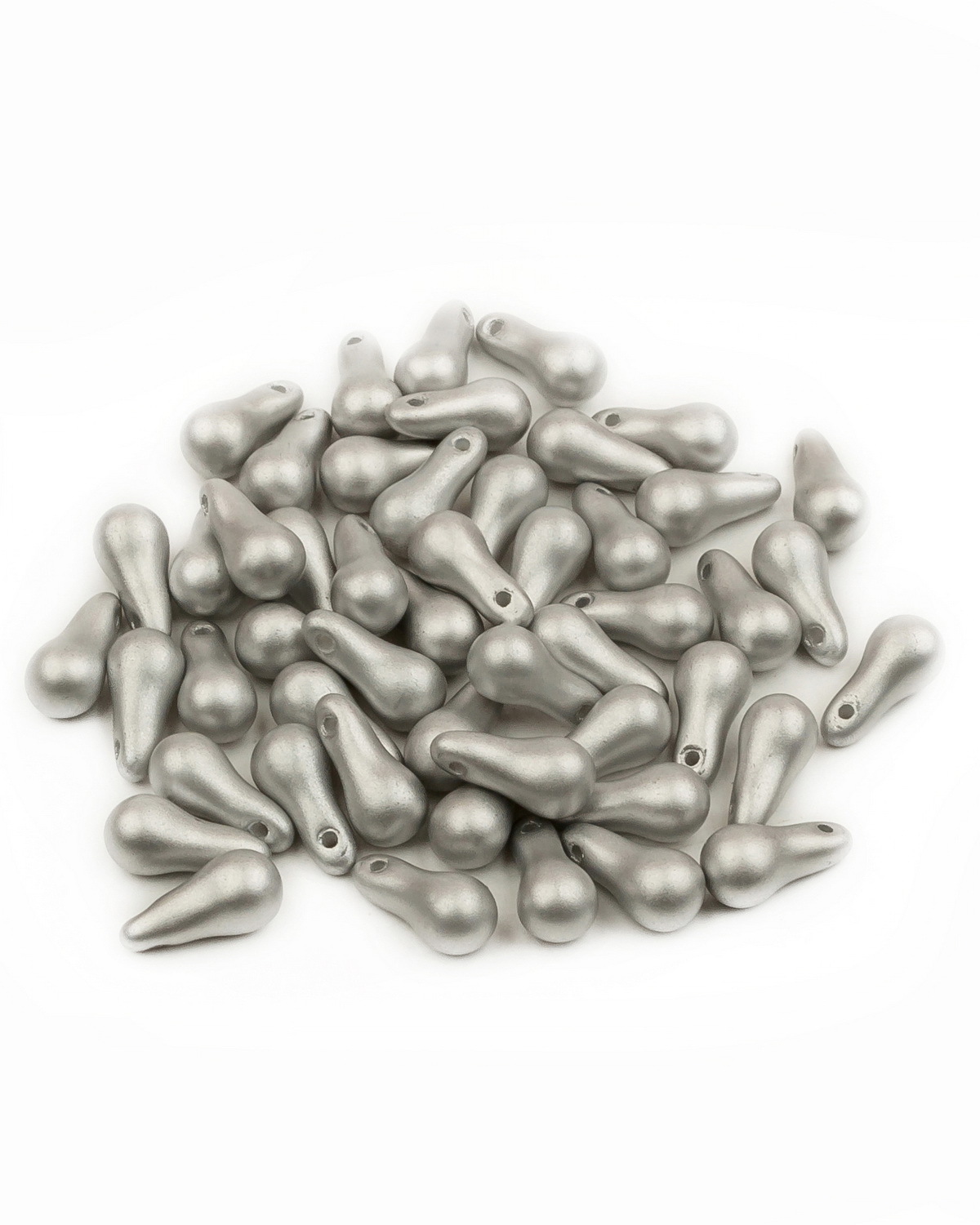 

Чешские бусины Czech Beads Bulb Beads, 5х10 мм, Alabaster Metallic Silver 50 шт, Разноцветный, Bulb Beads