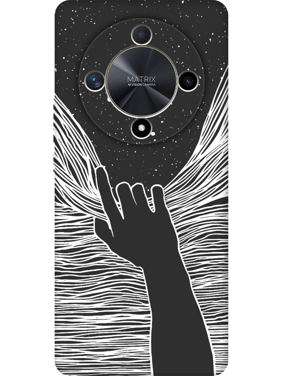 

Силиконовый чехол на Honor X9b / X50 с принтом "Рука и нити" матовый черный, 781974341