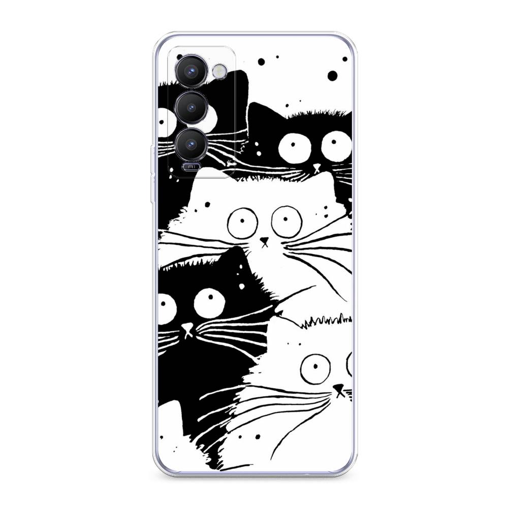 

Чехол Awog на Tecno Camon 18/18T "Коты черно-белые", Разноцветный, 300950-2