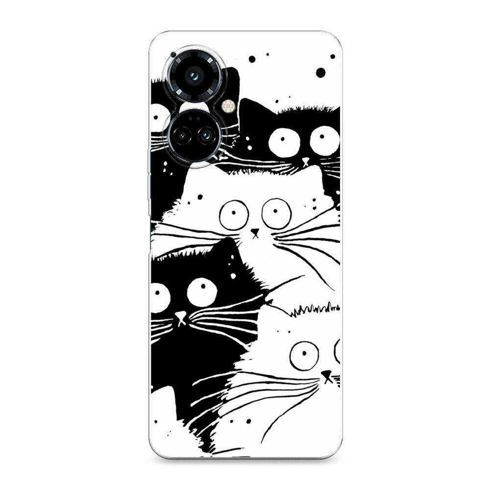 

Силиконовый чехол "Коты черно-белые" на Tecno Camon 19 Pro, Коты черно-белые