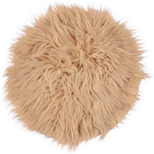 декоративный коврик меховушка круглый льняной 35 см арт 613394-льняной Интекс 988₽