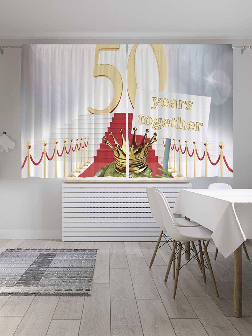 

Классические шторы JoyArty "50 лет вместе", серия Oxford DeLux, 2 полотна 145x180 см, 50 лет вместе