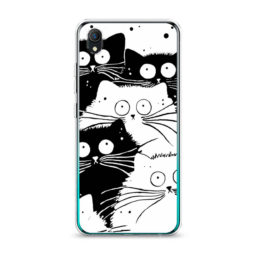 фото Силиконовый чехол "коты черно-белые" на vivo y1s awog