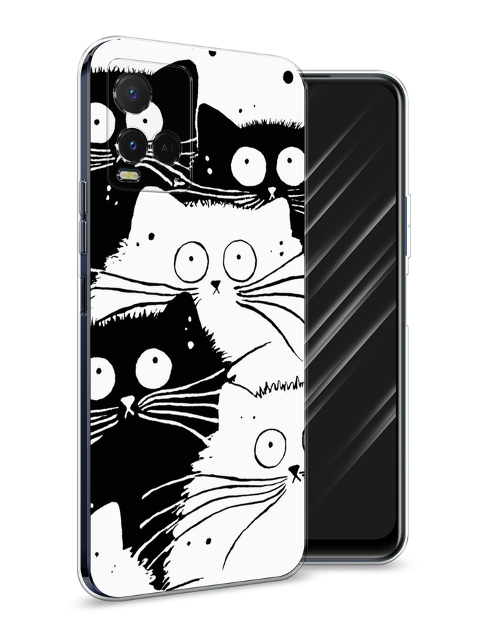 

Чехол Awog на Vivo Y21e "Коты черно-белые", Разноцветный, 266350-2