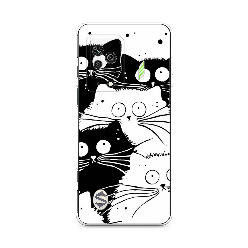 

Чехол Awog на Xiaomi Black Shark 5 "Коты черно-белые", Разноцветный, 314050-2
