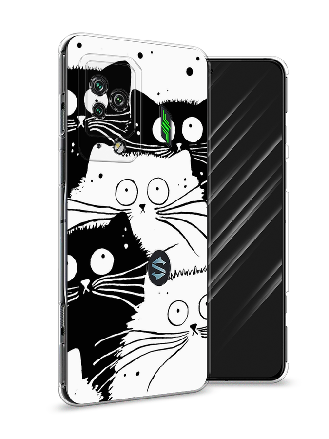 

Чехол Awog на Xiaomi Black Shark 5 Pro "Коты черно-белые", Разноцветный, 314150-2