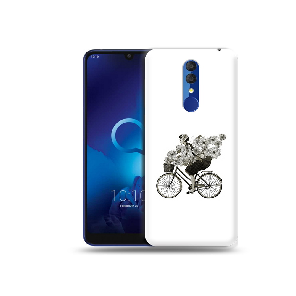 Чехол MyPads Tocco для Alcatel 3L 5039D (2019) девушка на велосипеде с цветами