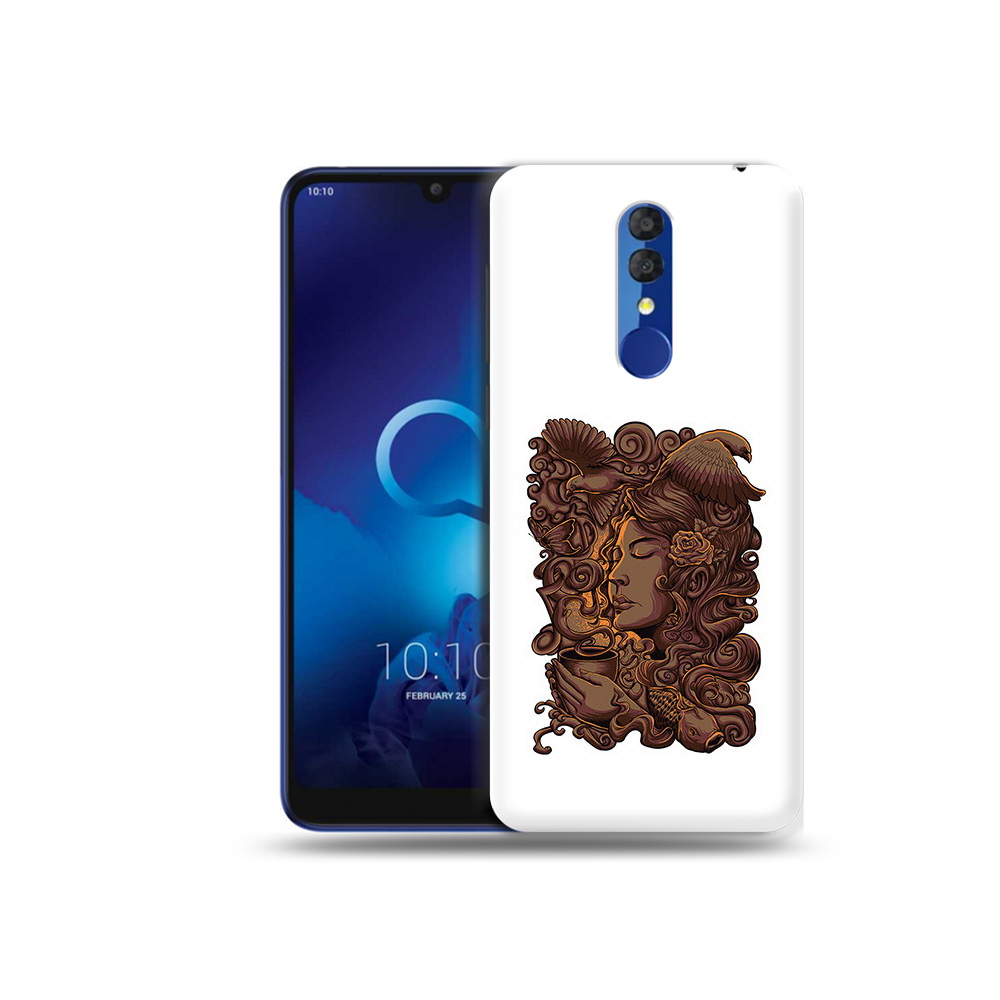 

Чехол MyPads Tocco для Alcatel 3L 5039D (2019) девушка с длинными волосами абстракция, Прозрачный, Tocco