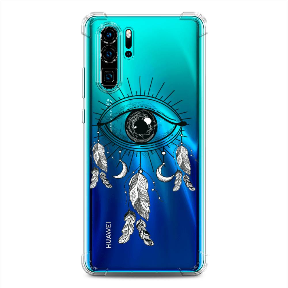 фото Противоударный силиконовый чехол "всевидящее око-ловец снов" на huawei p30 pro awog