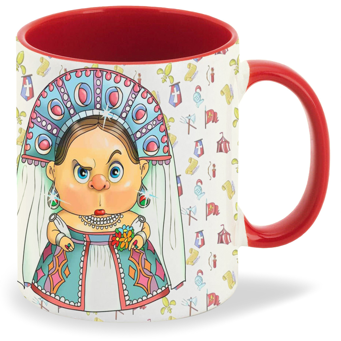 

Кружка красная CoolPodarok Бесит когда царскую натуру