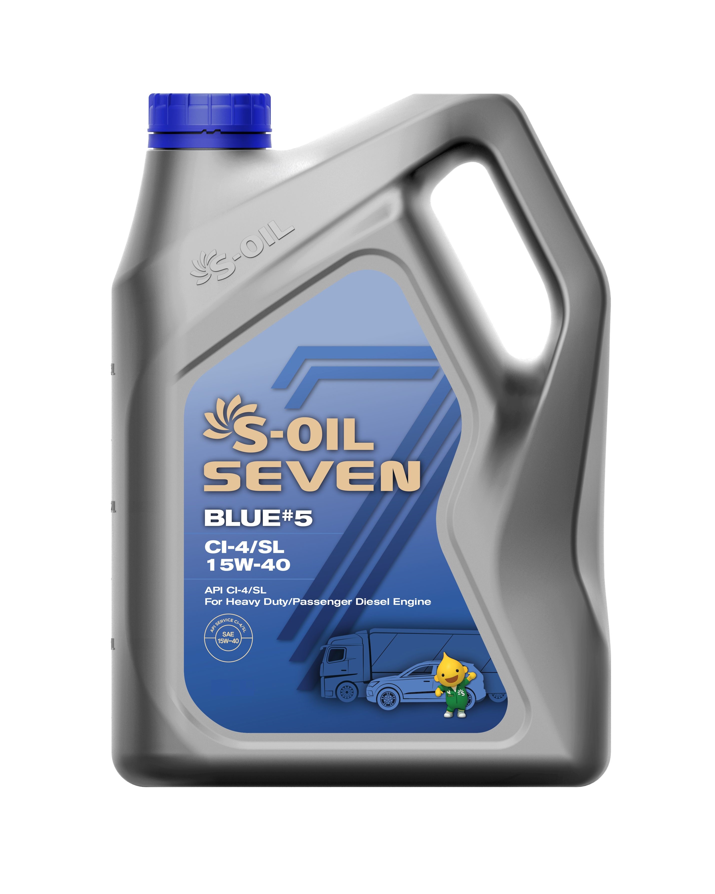 

Моторное масло S-OIL синтетическое 7 BLUE #5 CI-4/SL 15W40 6л, BLUE #5
