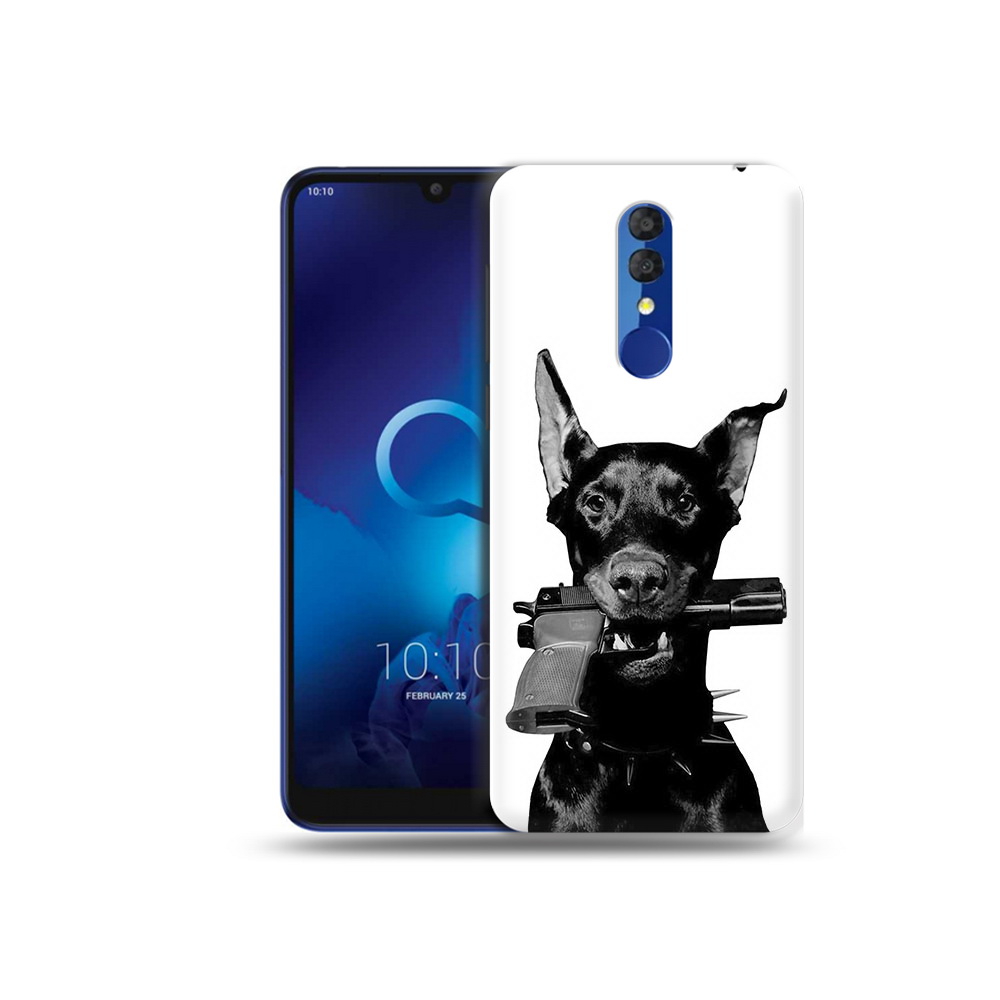 

Чехол MyPads Tocco для Alcatel 3L 5039D (2019) доберман с пистолетом (PT227139.667.331), Прозрачный, Tocco