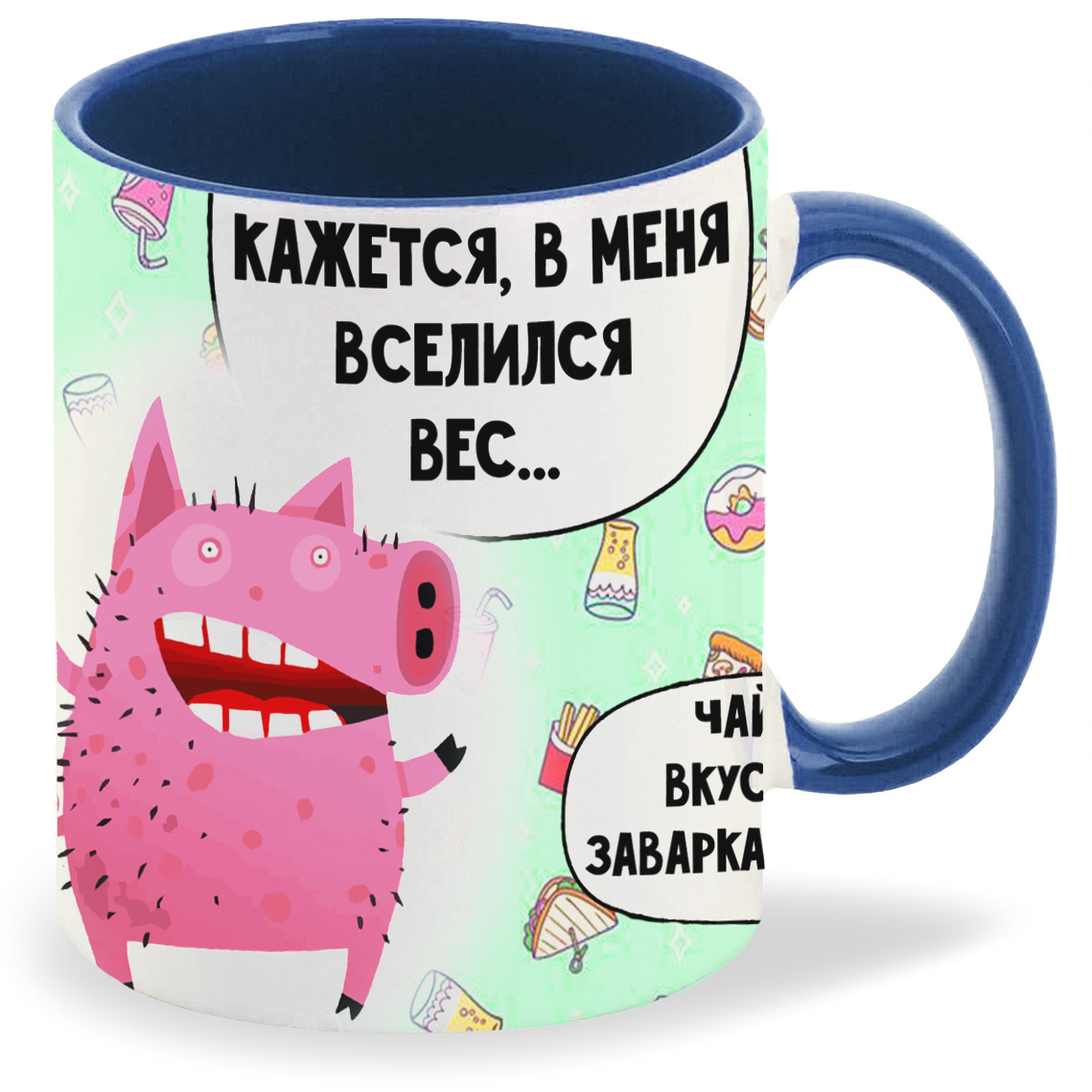 

Кружка лазурная CoolPodarok В меня вселился вес