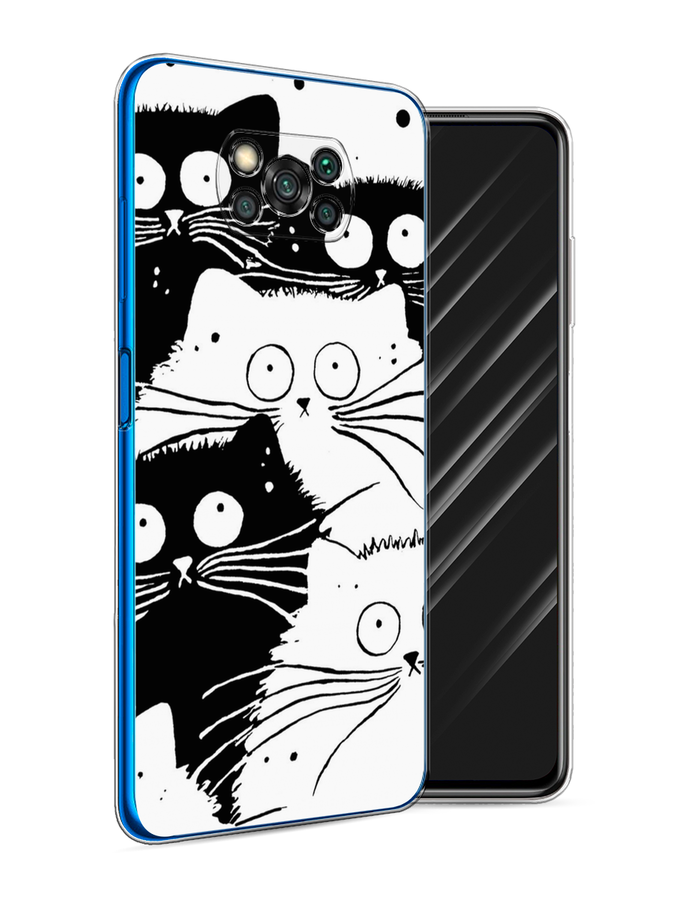 

Чехол Awog на Poco X3/X3 Pro "Коты черно-белые", Разноцветный, 310650-2