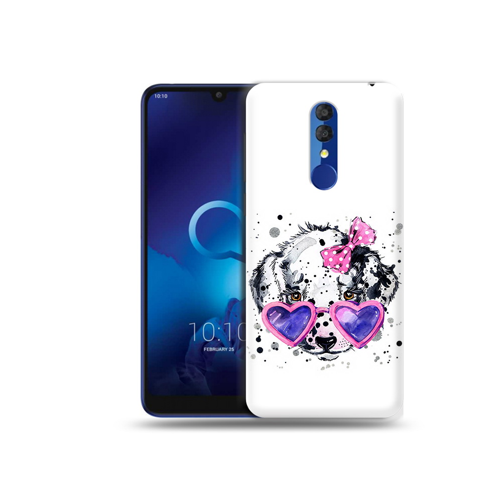 

Чехол MyPads Tocco для Alcatel 3L 5039D (2019) долматинец в очках (PT227139.667.337), Прозрачный, Tocco