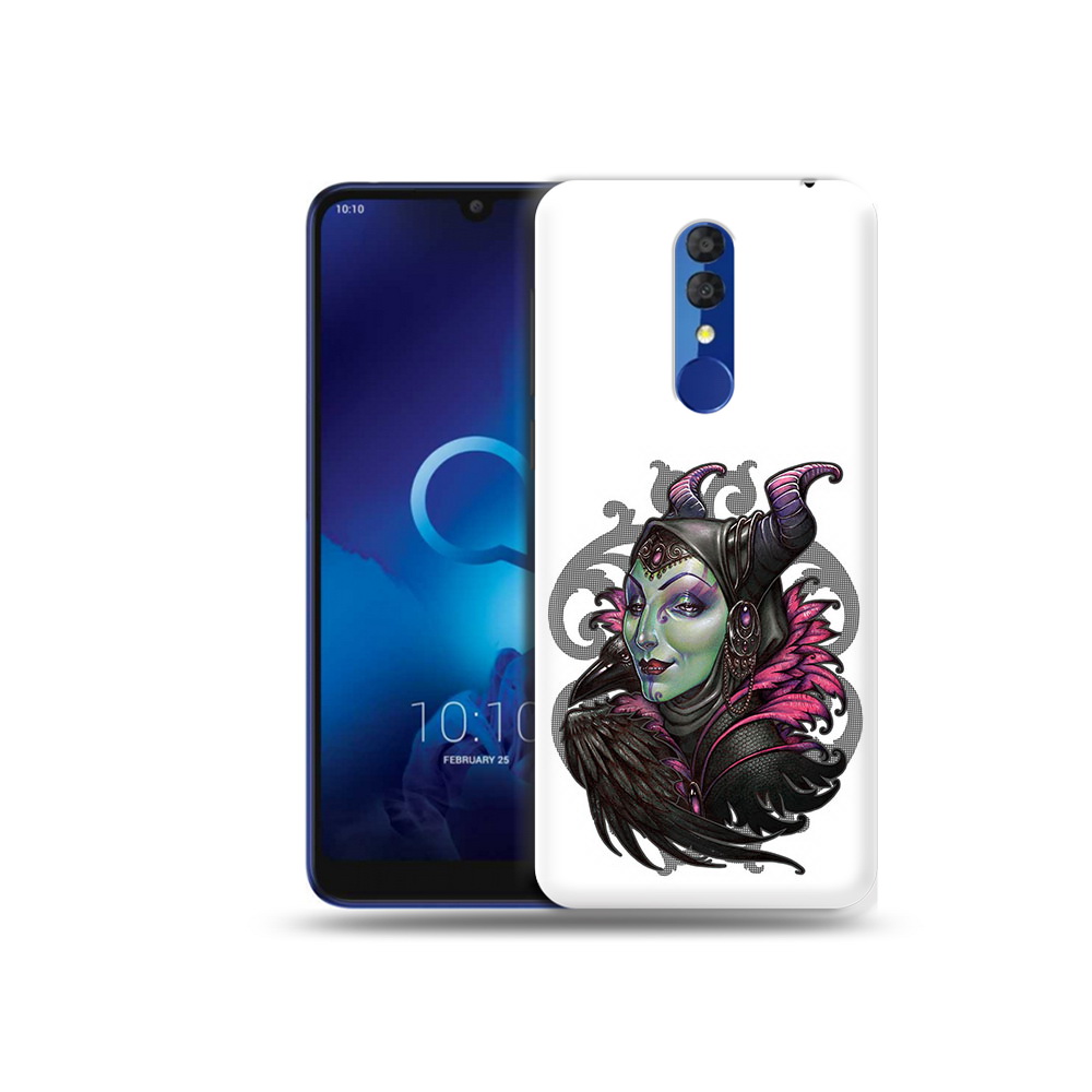 

Чехол MyPads Tocco для Alcatel 3L 5039D (2019) зеленая девушка с вороном, Прозрачный, Tocco