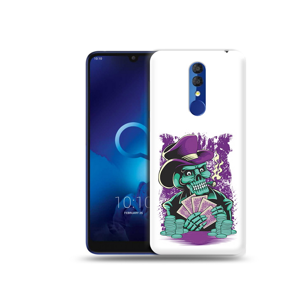 

Чехол MyPads Tocco для Alcatel 3L 5039D (2019) зеленый череп с картами (PT227139.667.361), Прозрачный, Tocco