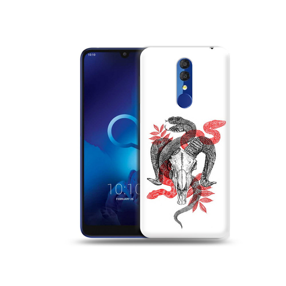 

Чехол MyPads Tocco для Alcatel 3L 5039D (2019) змея в черепе рисунок (PT227139.667.365), Прозрачный, Tocco