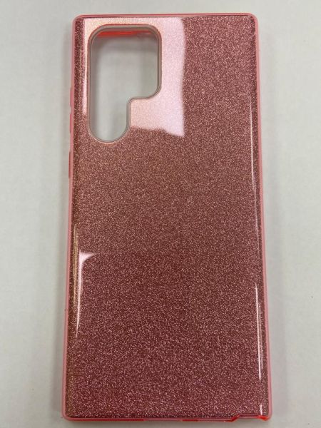 Накладка силиконовая Neypo Brilliant для Samsung Galaxy S22 Ultra розовые кристаллы