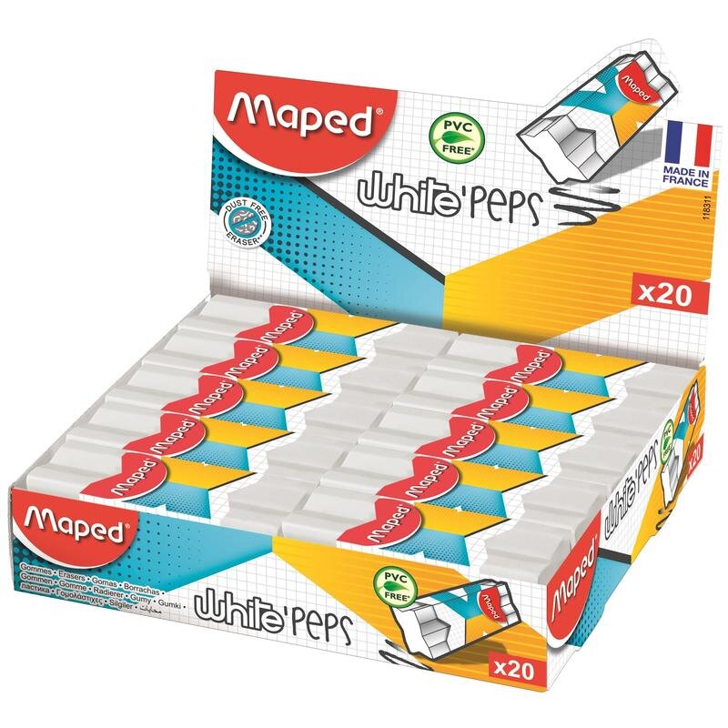 

Ластик Maped Xpert полимер прямоугольный 60х22х12 мм 1467026, Белый, Maped