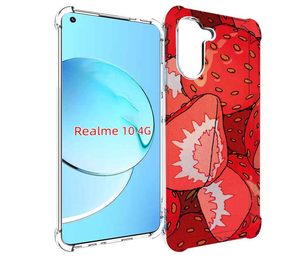 

Чехол MyPads рисованная-клубника для Realme 10, Прозрачный, Tocco