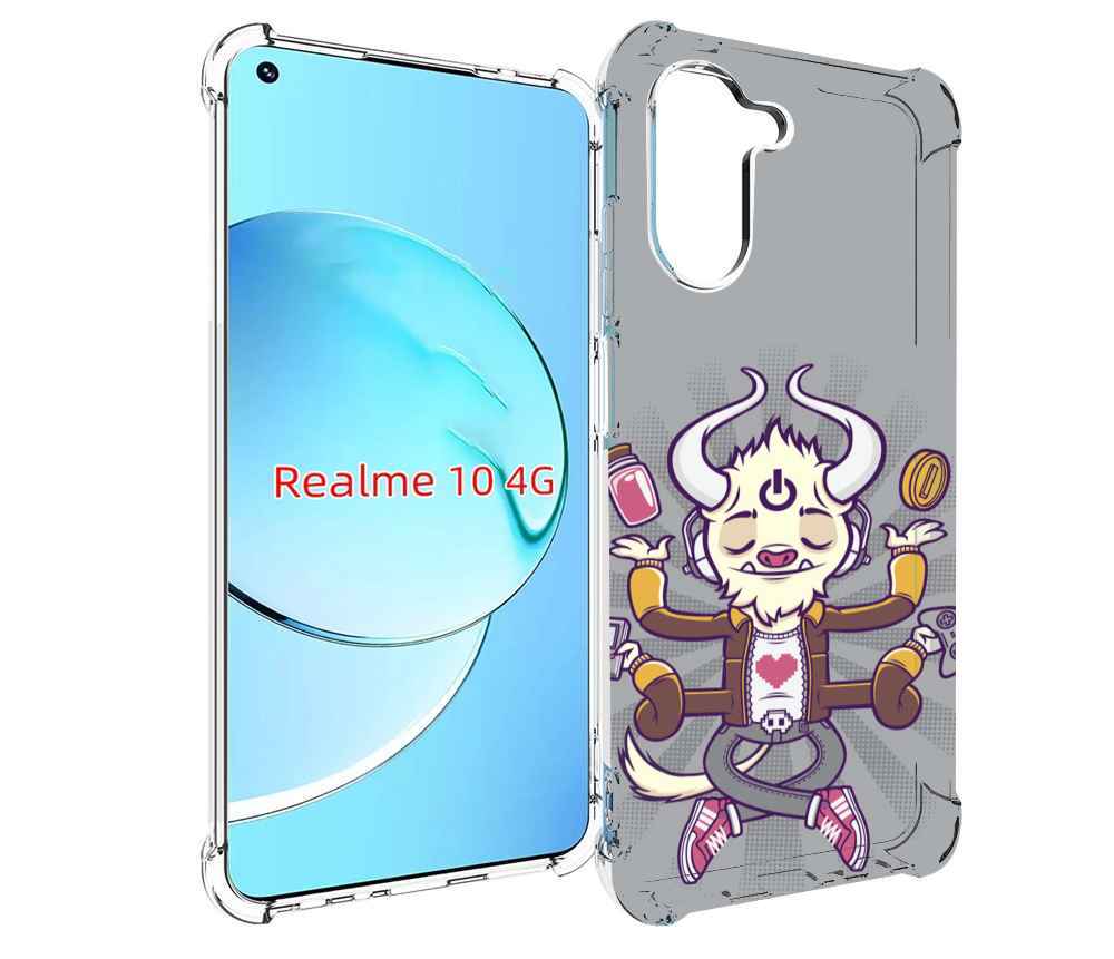 

Чехол MyPads рогатый любитель поиграть для Realme 10, Прозрачный, Tocco