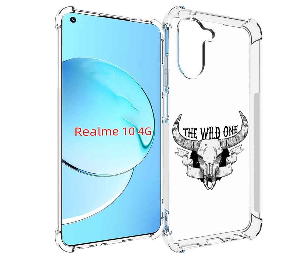 

Чехол MyPads рогатый-череп-оленя для Realme 10, Прозрачный, Tocco