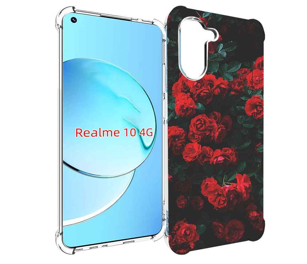 

Чехол MyPads розы-в-листьях для Realme 10, Прозрачный, Tocco