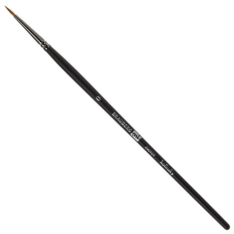 

Кисть художественная Brauberg Art Classic, колонок, круглая, № 0, 200929, 5 шт, Черный