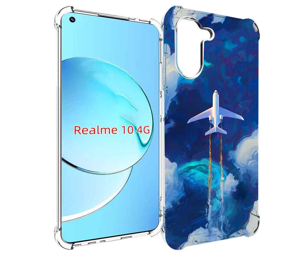 

Чехол MyPads самолет-в-небе-рисунок для Realme 10, Прозрачный, Tocco