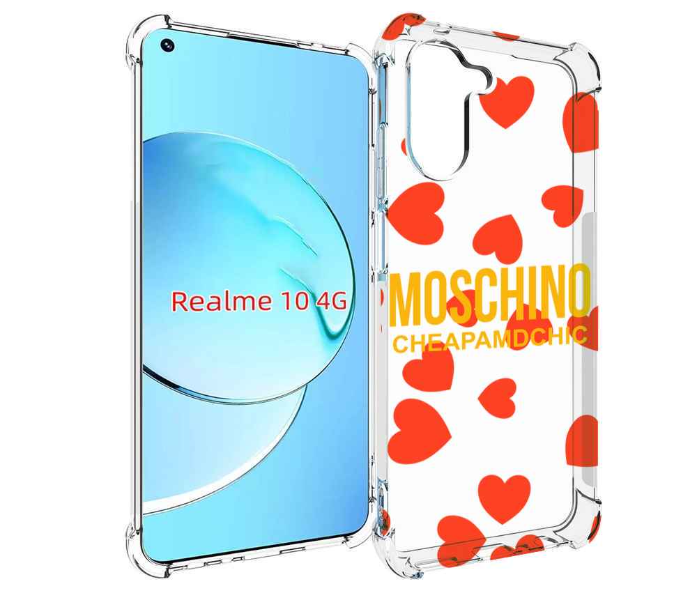 

Чехол MyPads сердца-москино для Realme 10, Прозрачный, Tocco