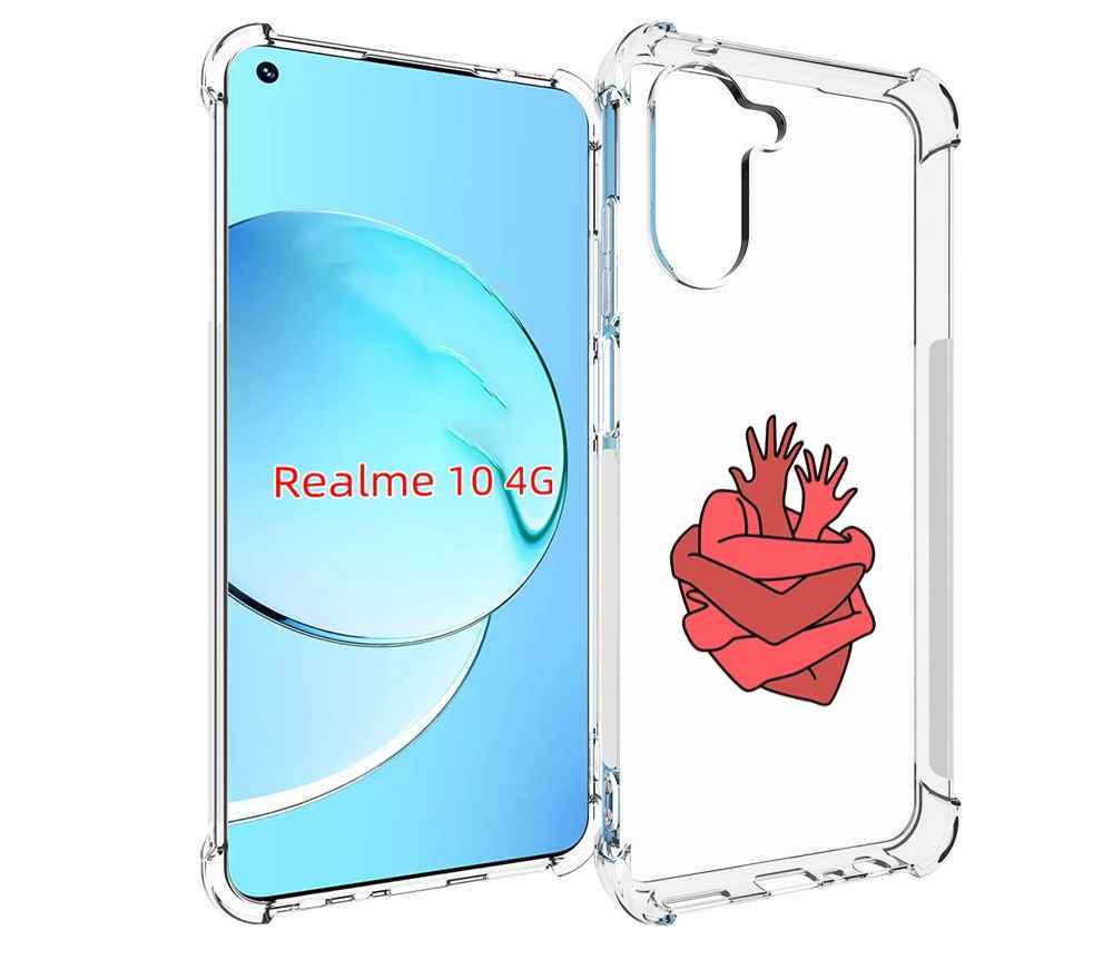 

Чехол MyPads сердце из ручек для Realme 10, Прозрачный, Tocco