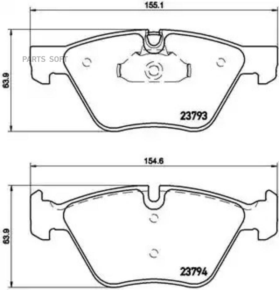 

Колодки передние BMW E60 2.0/2.5L 04-> BREMBO P06057