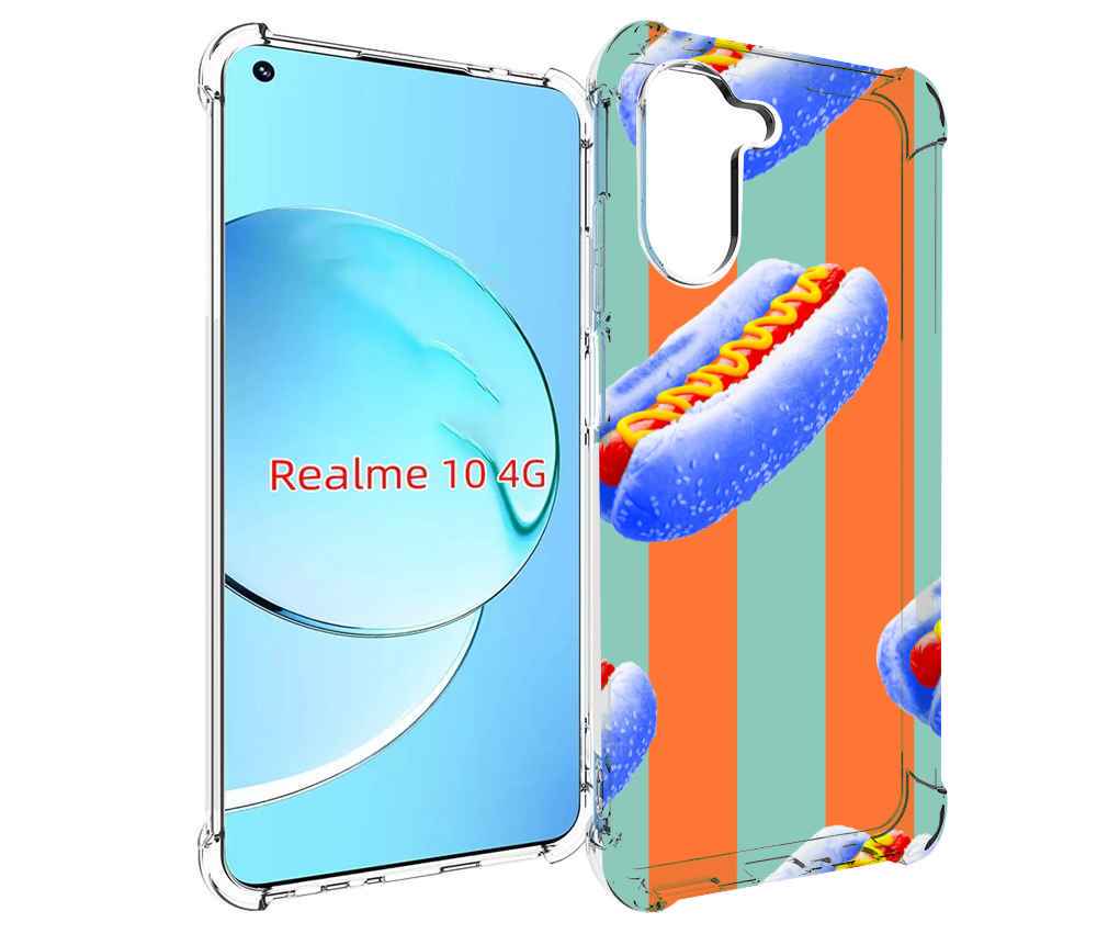 

Чехол MyPads синие хотдоги для Realme 10, Прозрачный, Tocco
