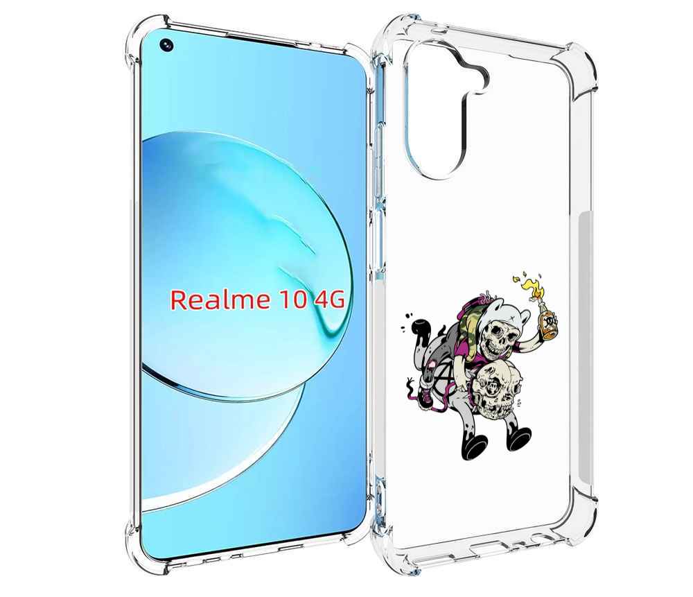 

Чехол MyPads время приключений скелеты для Realme 10, Прозрачный, Tocco
