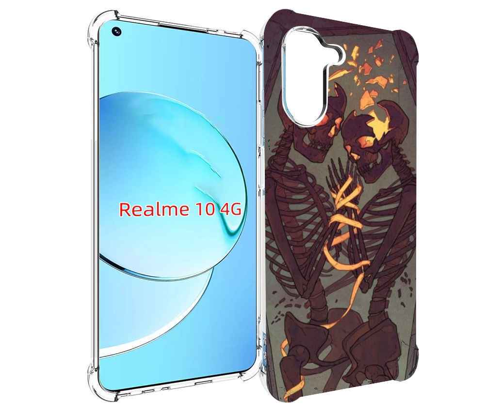 

Чехол MyPads скелеты в гробу для Realme 10, Прозрачный, Tocco