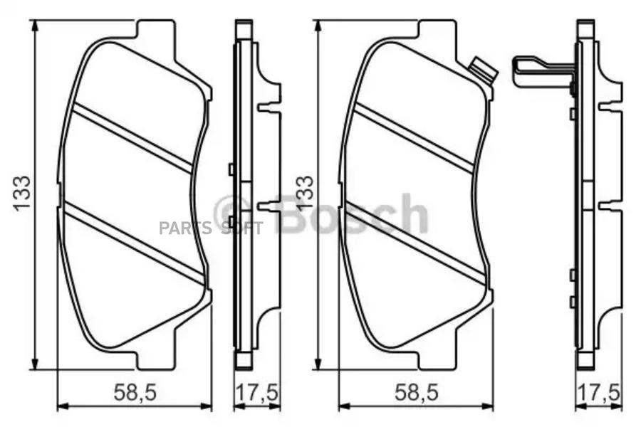 

Колодки передние HYUNDAI Solaris 10- BOSCH 0 986 494 563
