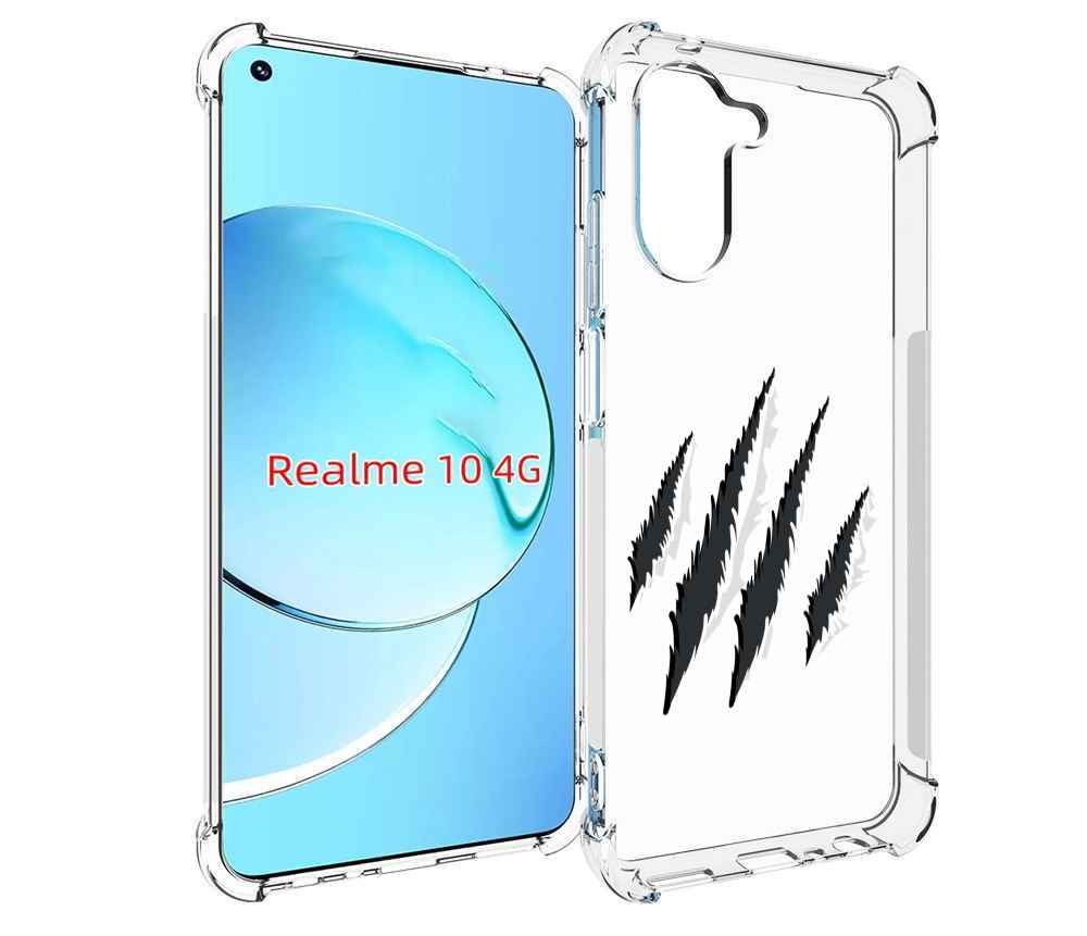 

Чехол MyPads след-когтей для Realme 10, Прозрачный, Tocco