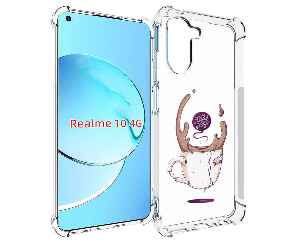 

Чехол MyPads сломанный стаканчик для Realme 10, Прозрачный, Tocco