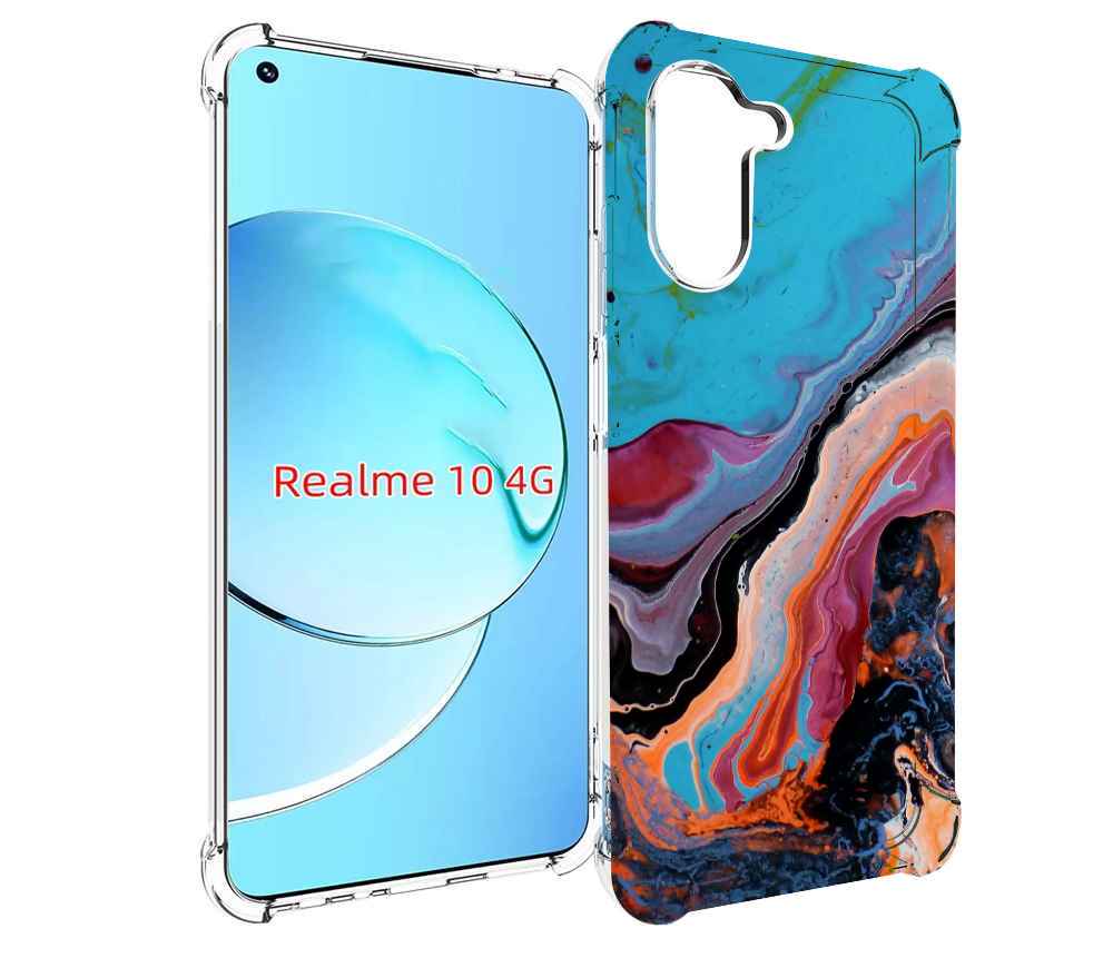 

Чехол MyPads смешанные краски для Realme 10, Прозрачный, Tocco