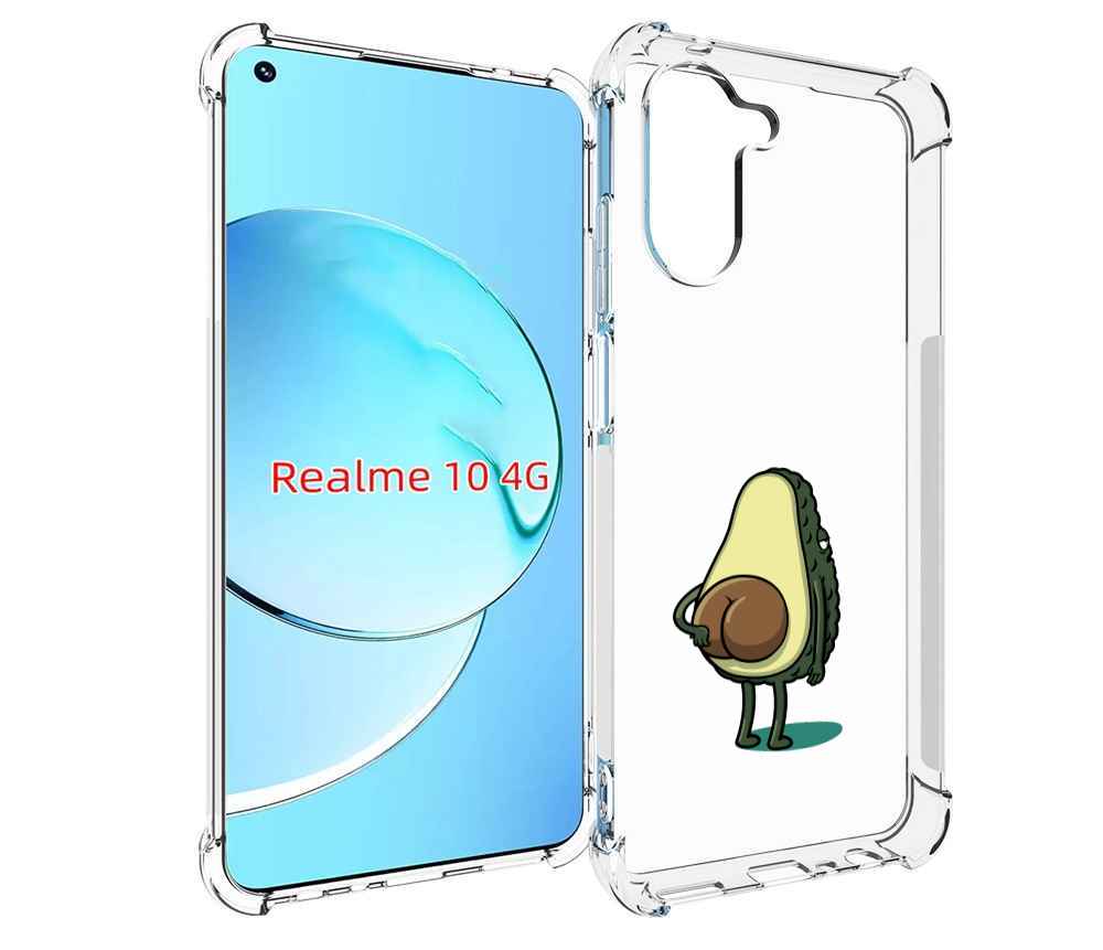 

Чехол MyPads смешной авокадо сзади для Realme 10, Прозрачный, Tocco
