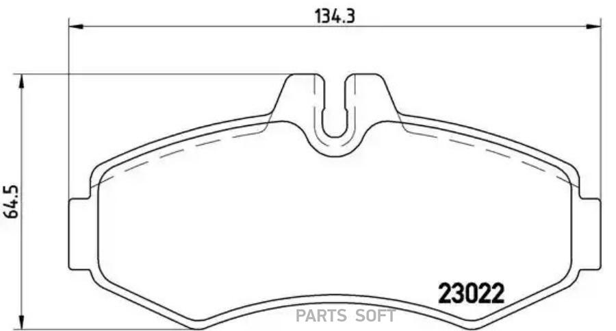

Колодки передние MB V-Class W638 all 96-03 /134.4x64.5/t=20.8mm BREMBO P50031