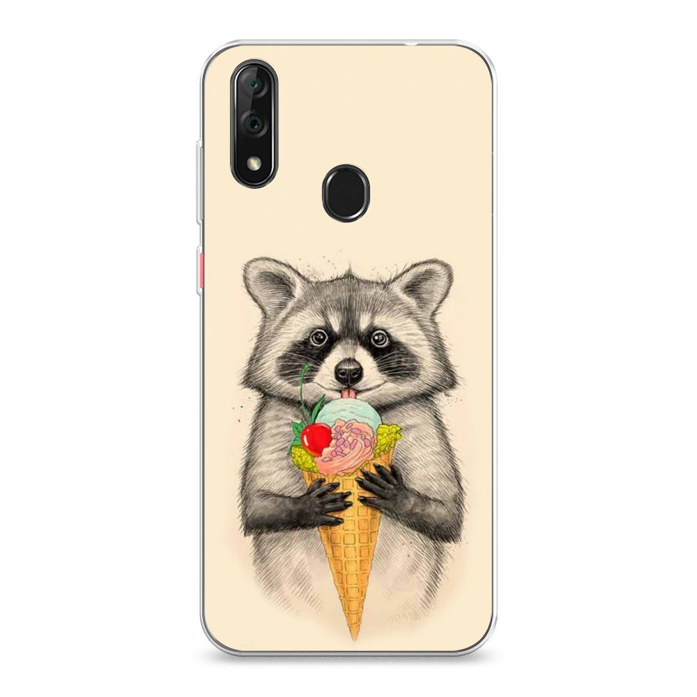 

Чехол Awog на ZTE Blade V10 / ЗТЕ Блэйд V10 "Енот с мороженым", Разноцветный, 132750-10