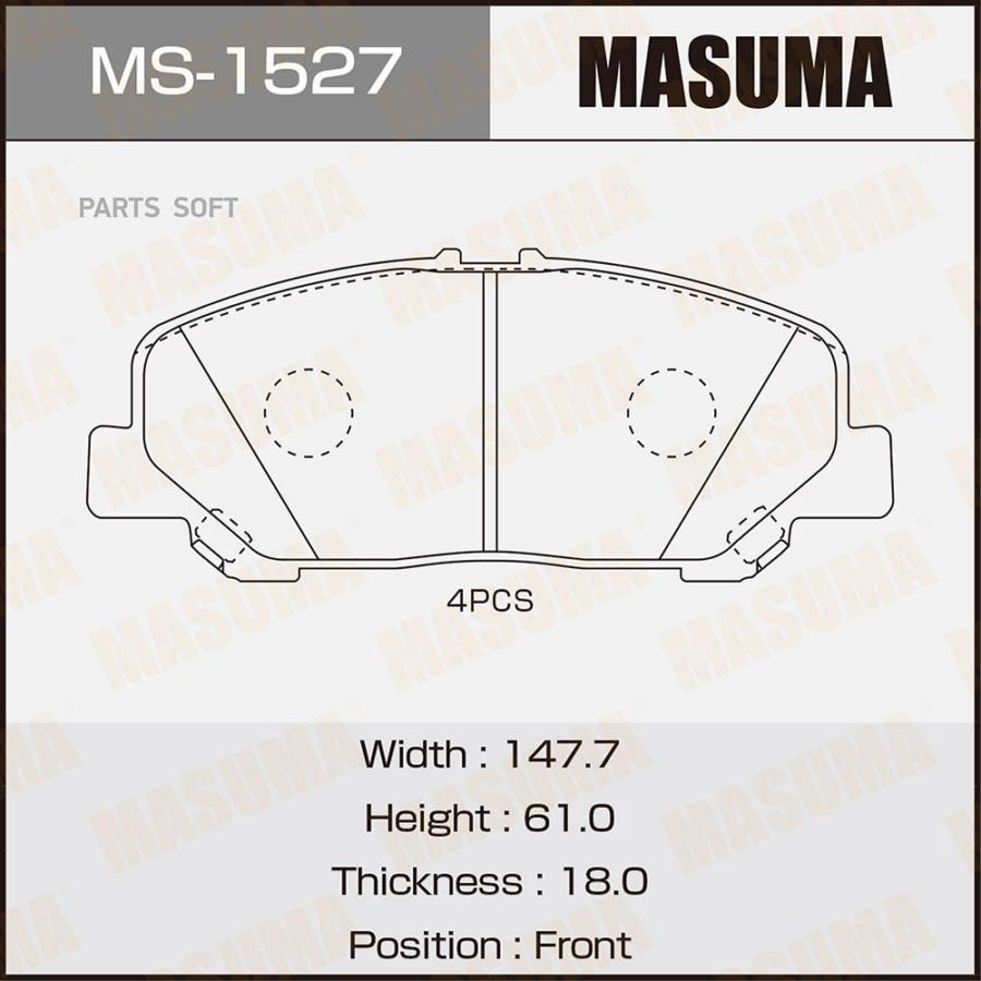 

Колодки передние TOYOTA ALPHARD MASUMA MS-1527